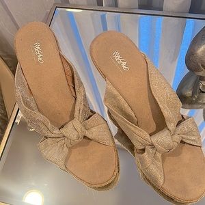 Mossimo Silver Metallic Fabric Wedge Sandal